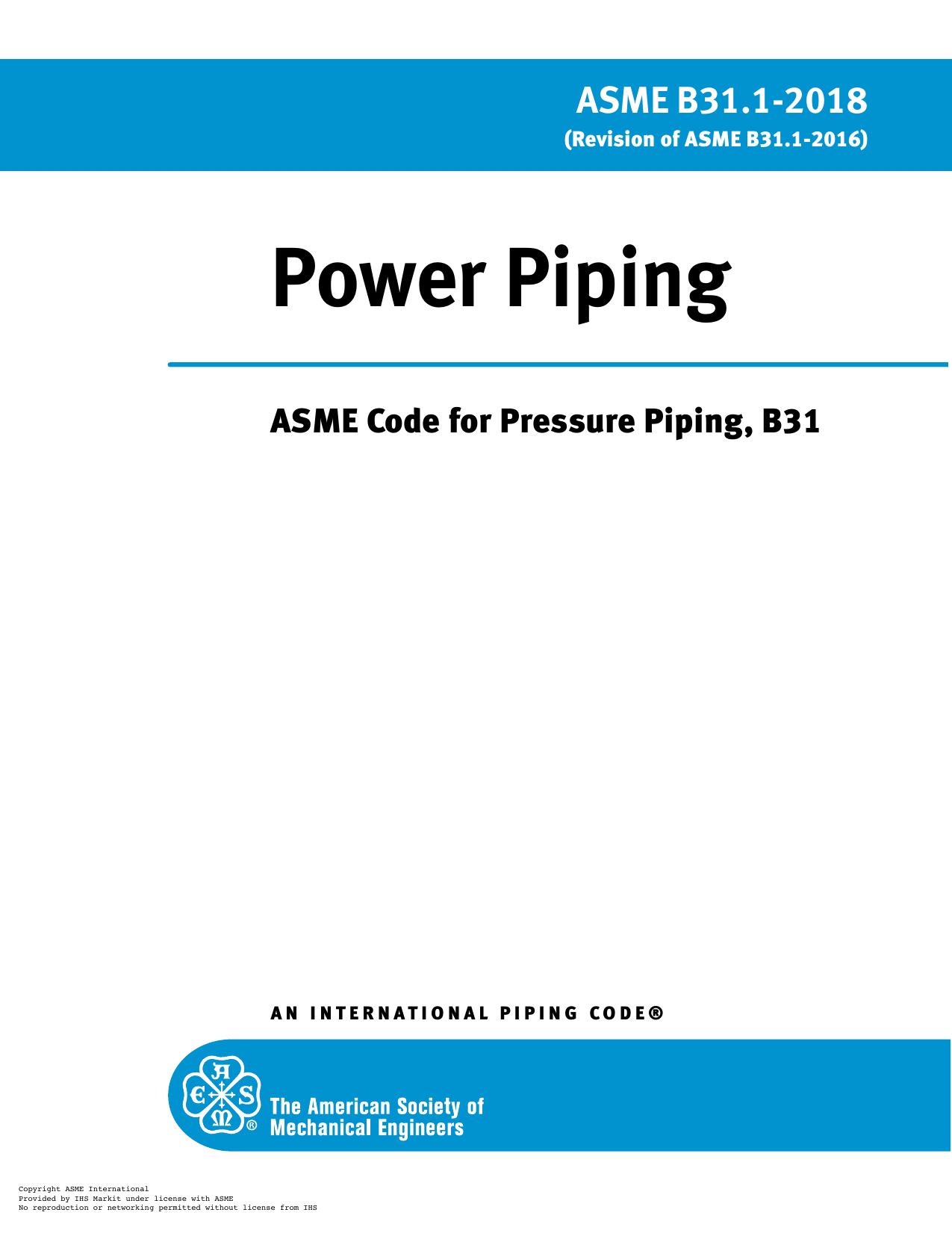 ASME B31.1-2018 动力管道