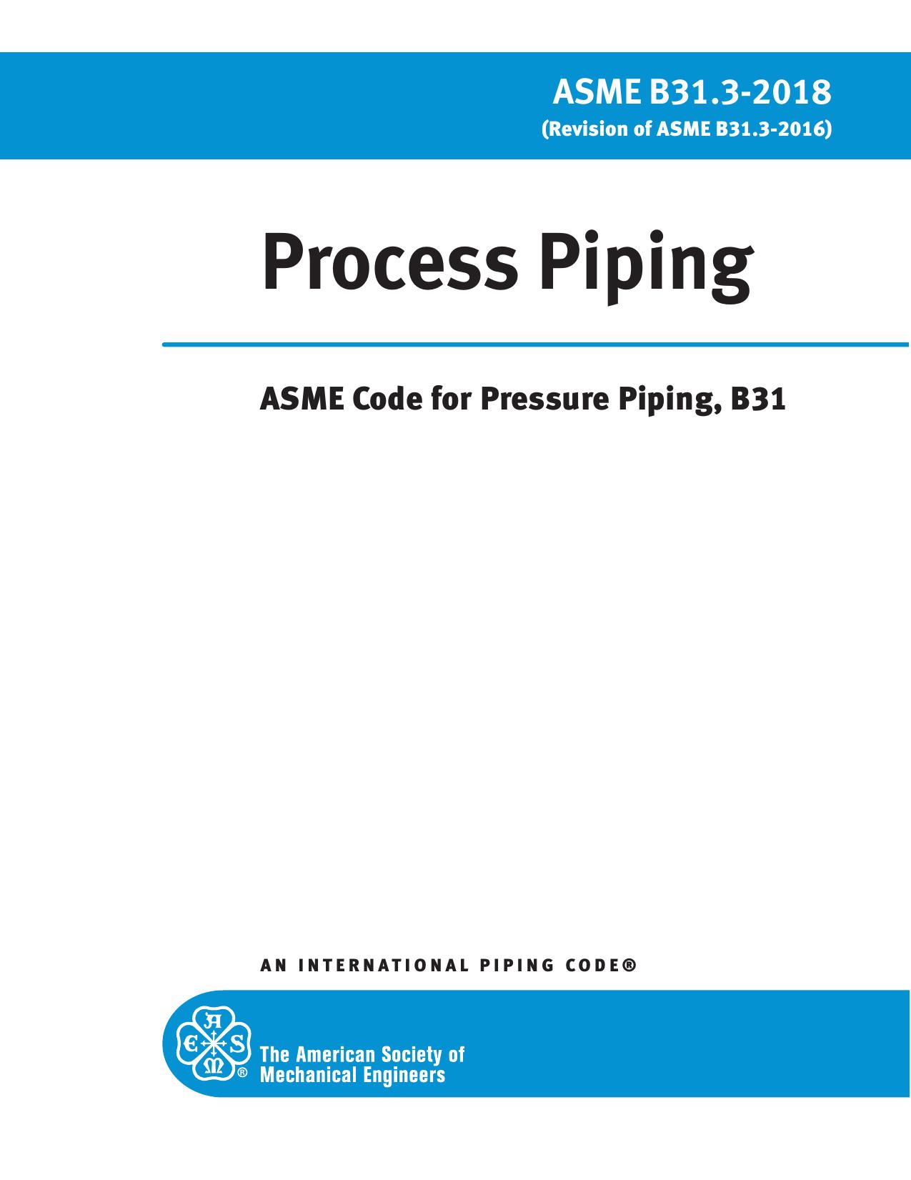 ASME B31.3 2018 工业管道